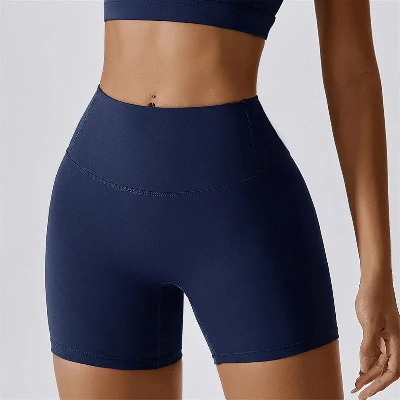 Women Popular New Design Long Sleeve Shirt Short Legging Bra Sports Gym Set Yoga Wear Set Fitness Set - Allen-Fitness