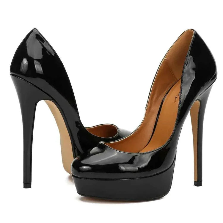 Party Catwalk Pointed Toe 16cm Stripper Thin Heels Pole Dance Shallow Platform Pumps Big Size Nightclub Red Sexy Fetish Shoes - Allen-Fitness