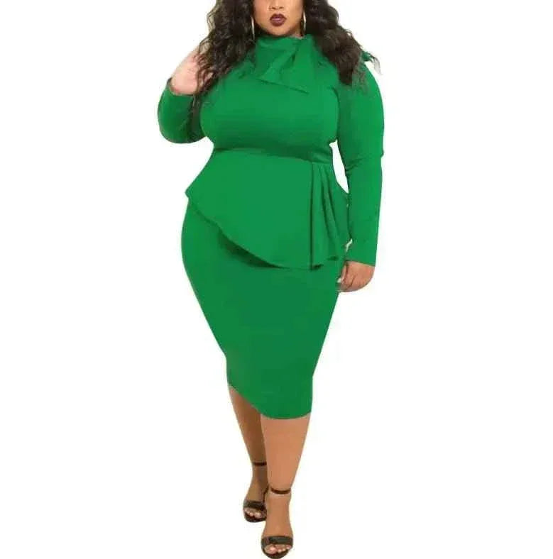 Newest Autumn Winter Women Large Size Short Dresses Bow Long Sleeve Dress Women Casual Clothing - Allen-Fitness