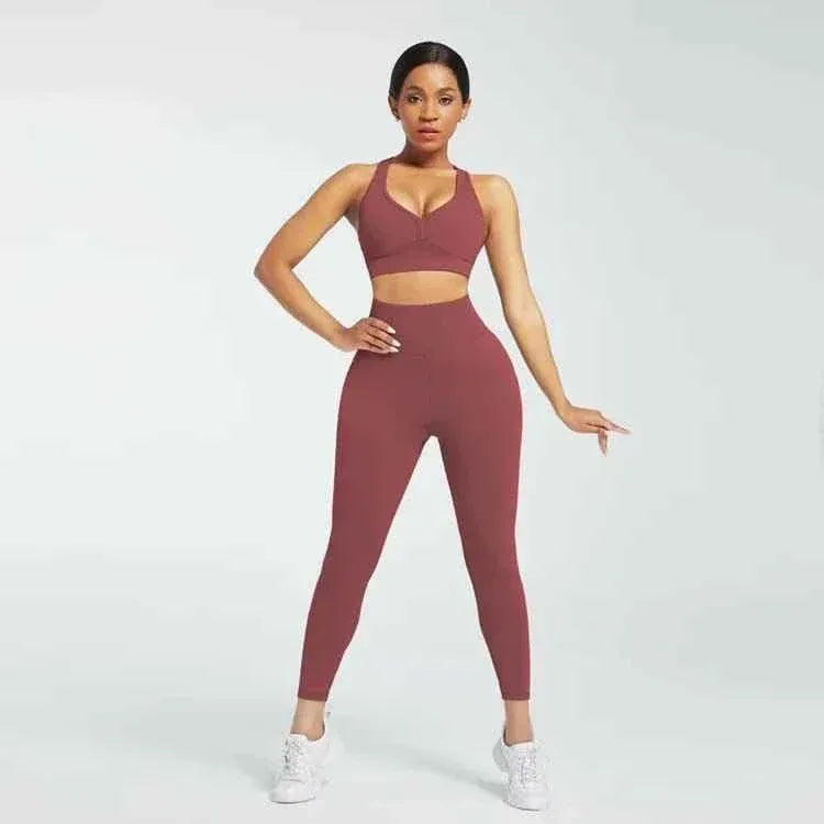 Direct sales skin-friendly gym fitness sport top wear legging bra yoga set - Allen-Fitness