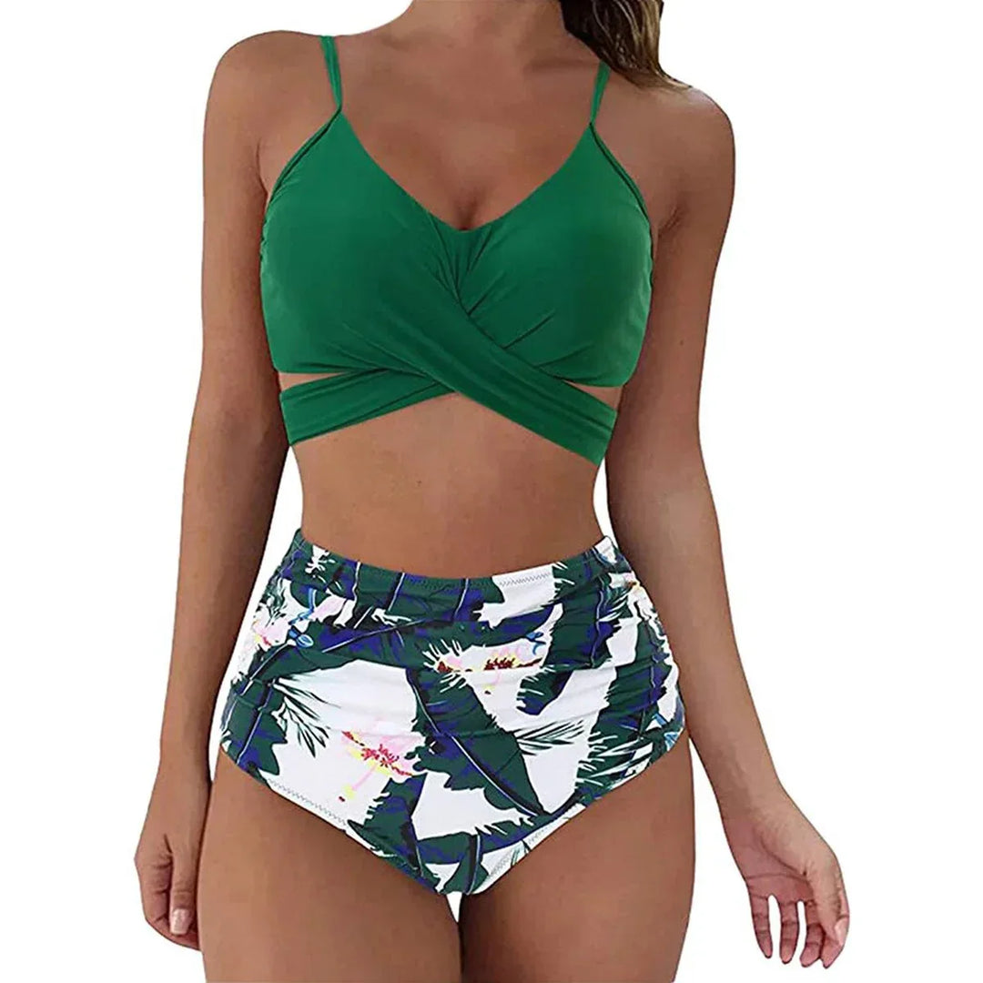 Summer Sexy High Waist 2 Piece Swimsuit for Women - Flattering Design, Quick-Drying Fabric - Allen-Fitness