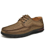 Handmade Men's Leather Loafer Moccasins: Breathable Slip-On Boat Shoes - Allen-Fitness