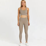 Women Training Gym Sports Bra Leggings 2 Piece Fitness Clothing Wear Yoga Sets - Allen-Fitness