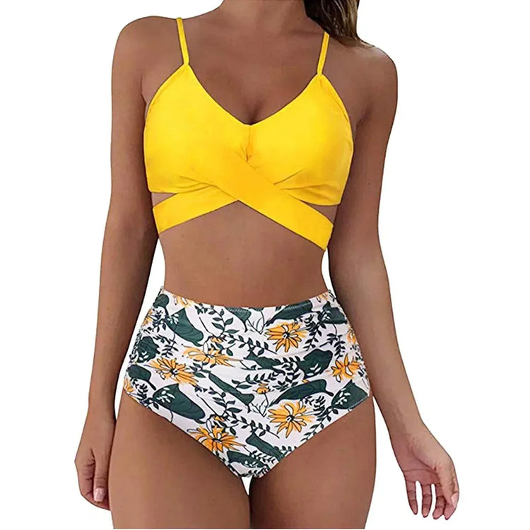 Summer Sexy High Waist 2 Piece Swimsuit for Women - Flattering Design, Quick-Drying Fabric - Allen-Fitness