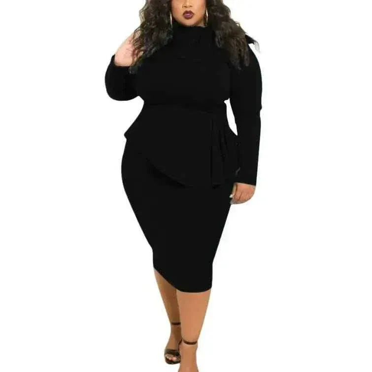 Newest Autumn Winter Women Large Size Short Dresses Bow Long Sleeve Dress Women Casual Clothing - Allen-Fitness