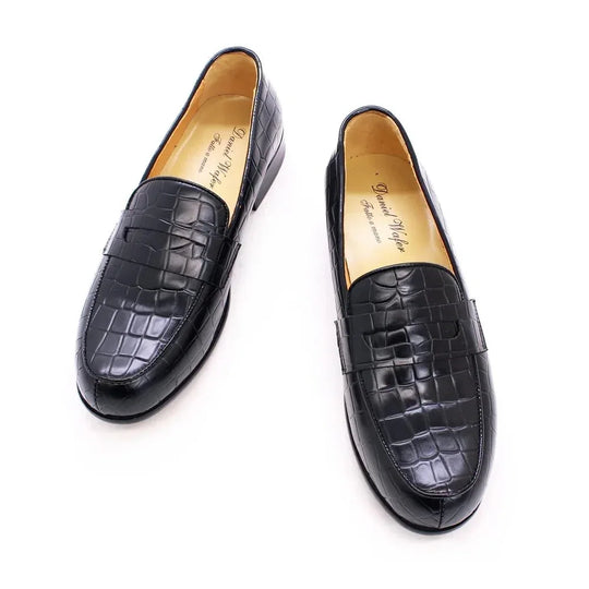 Plaid Pattern Loafers - Stylish Leather Shoes for Office, Wedding, and Driving - Allen-Fitness