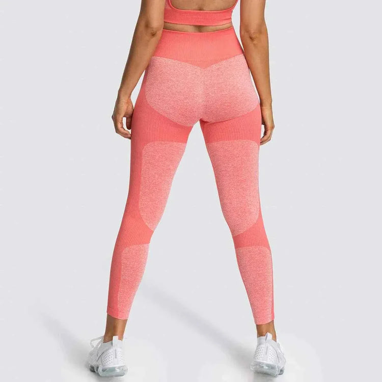 Women’s 14 Color Seamless Yoga Leggings, High Elastic High Waist Scrunch Butt Design for Gym & Workouts - Allen-Fitness