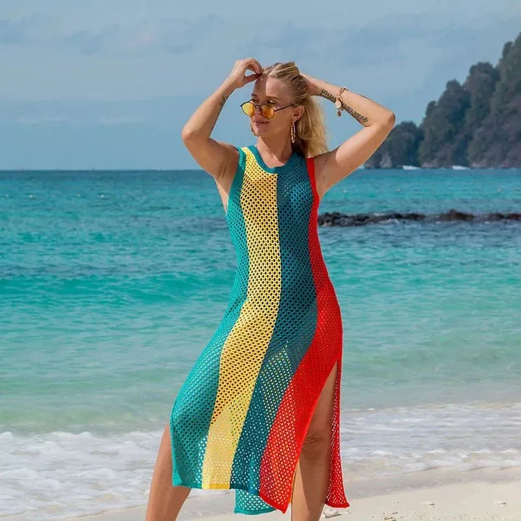 New beach blouse vest knitwear seaside vacation wholesale rasta fabrics clothing Bikini swimwear - Allen-Fitness