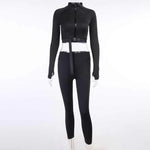 Organic yoga clothing Long Sleeve Suit Fitness Yoga pants set Wear Seamless Sportswear Work Out Clothing Set For Women - Allen-Fitness