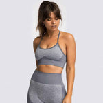 2 Piece Set Seamless Gym Wear Leggings for Women with Breathable Yoga Bra - High Quality Activewear - Allen-Fitness