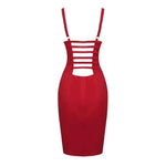 Red Satin Christmas Party Dress - Sexy Pleated Strapless Evening Outfit - Allen-Fitness