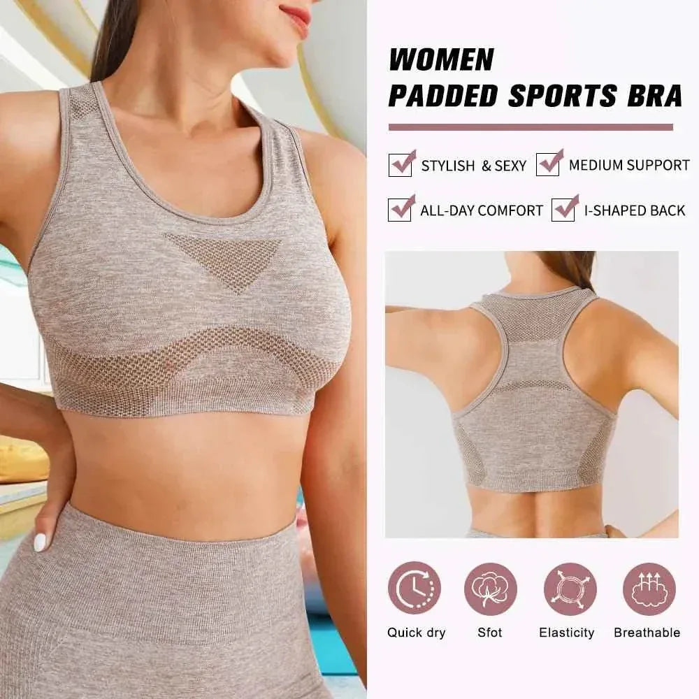 Seamless Women Push Up Scrunch Short Butt Lift Panties Wear Yoga Bra Gym High Waist Fitness Workout Leggings Yoga Set - Allen-Fitness