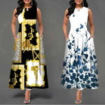 Summer Sleeveless Plus Size Women's Evening Dress - Bohemian Retro Casual Dresses - Allen-Fitness
