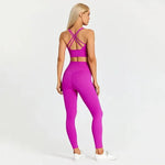 Women Training Gym Sports Bra Leggings 2 Piece Fitness Clothing Wear Yoga Sets - Allen-Fitness