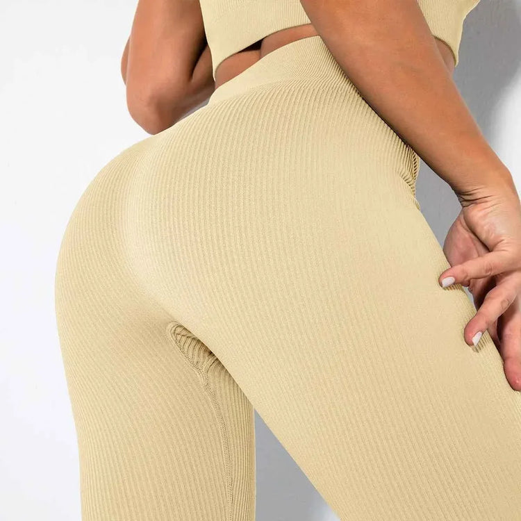 Women High Waist Seamless Yoga Gym Leggings – Elastic, Solid, Simple Style – Fitness Workout Leggings for Women - Allen-Fitness