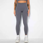 Women High Waist Seamless Yoga Gym Leggings – Elastic, Solid, Simple Style – Fitness Workout Leggings for Women - Allen-Fitness