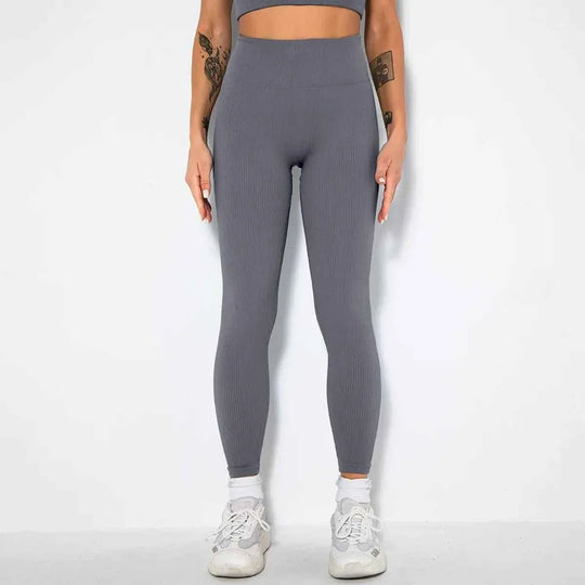 Women High Waist Seamless Yoga Gym Leggings – Elastic, Solid, Simple Style – Fitness Workout Leggings for Women - Allen-Fitness