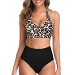 Women's Two Piece Swimsuits Athletic Halter Sporty Swimming Swimwear Triangle Sexy Bathing SuitsHigh Waist Bikini - Allen-Fitness