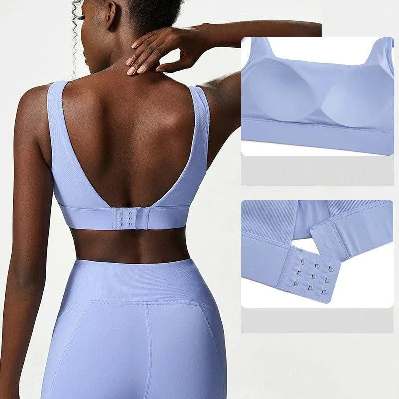 Plus Size Three-piece Athletic Wear Woman Xxl Size Sports Bra And Leggings Ladies Sexy Zipper Jacket Fitness Clothes Workout Set - Allen-Fitness