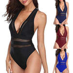 Women's Sexy V-Neck Beachwear: Stylish Bandeau Swimsuit for Summer - Allen-Fitness