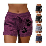 Women Summer Plus Size Shorts Cats Claw Print Drawstring Short Pants Loose Sports Fitness Breathable Shorts - Allen-Fitness