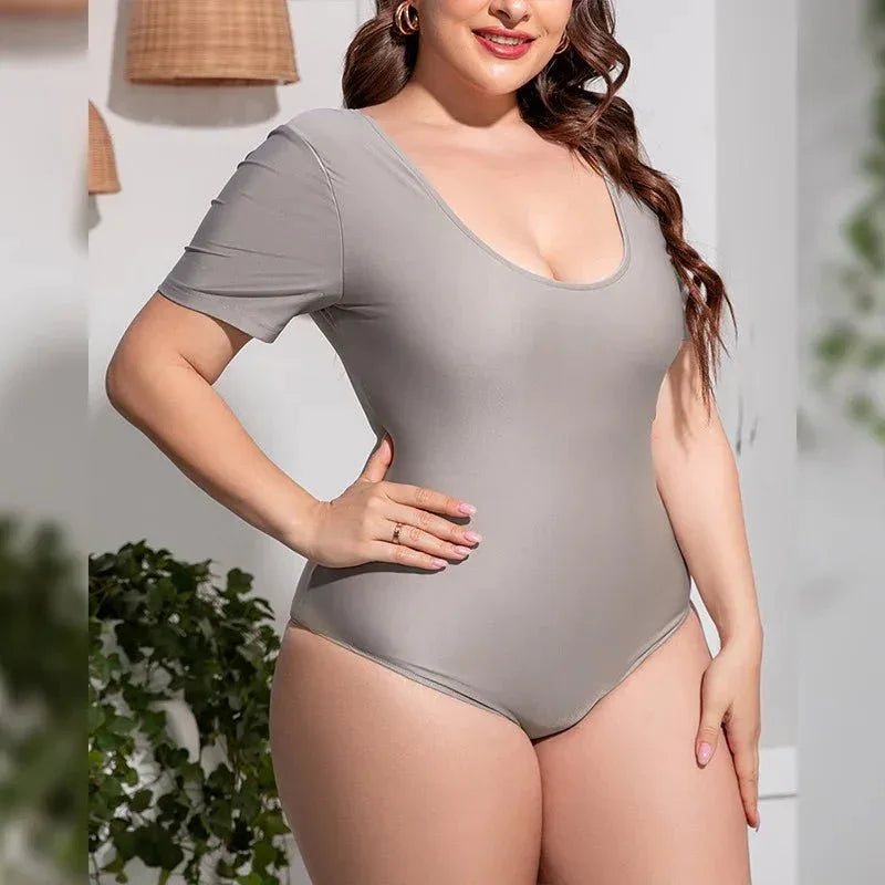 Women's Plus Size One-Piece Swimsuit - Stylish and Flattering Design - Allen-Fitness