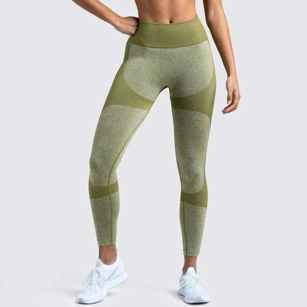 Women’s 14 Color Seamless Yoga Leggings, High Elastic High Waist Scrunch Butt Design for Gym & Workouts - Allen-Fitness