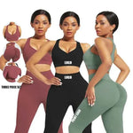 Direct sales skin-friendly gym fitness sport top wear legging bra yoga set - Allen-Fitness