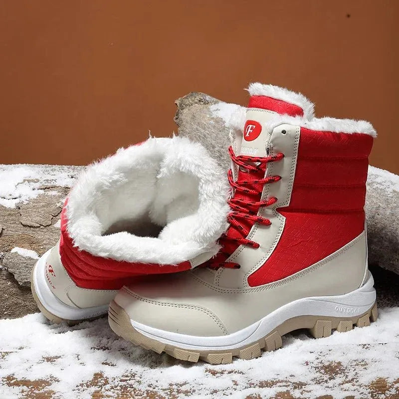 Snow Boots Plush Warm Ankle Boots for Women Winter Shoes Waterproof Boots Female Winter Shoes Booties Botas Mujer Platform Heels - Allen-Fitness