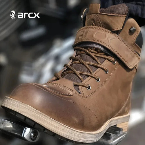 Motorbike Ankle Shoes Antique Waterproof Breathable Wind- Resistant Men Motorcycle Bike Riding Boots