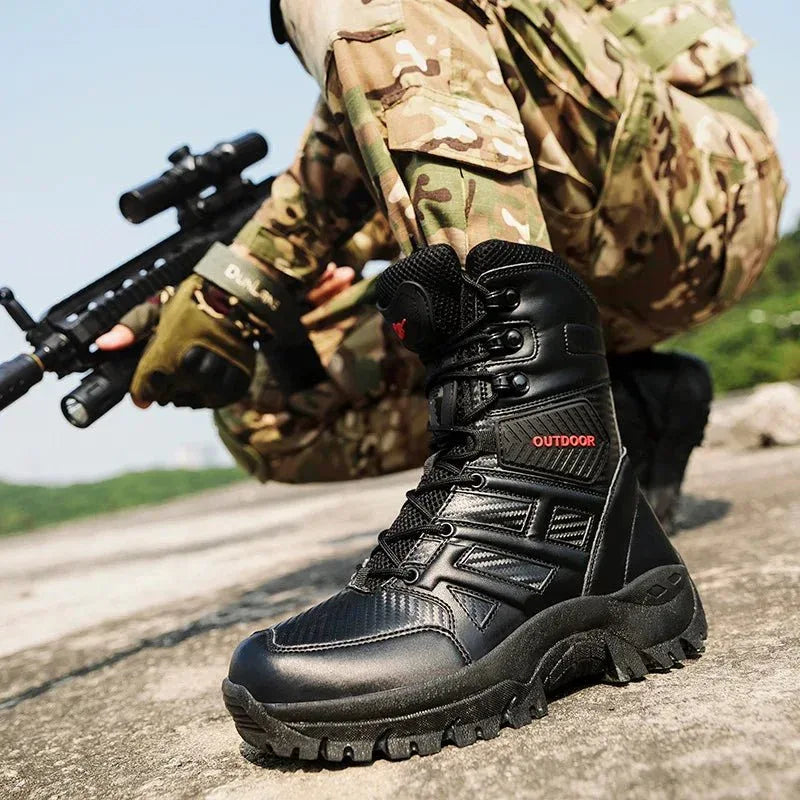 Men's field boots men's high top outdoor shoes men's combat boots field desert special professional training tactical boots - Allen-Fitness