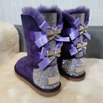 Warm winter boots outside two Bow pretty Women Boots, High Quality Warm snow boots in winter - Allen-Fitness