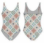 Striped Floral Deep V Beach Bodysuit - Trendy Swimwear for Women - Allen-Fitness