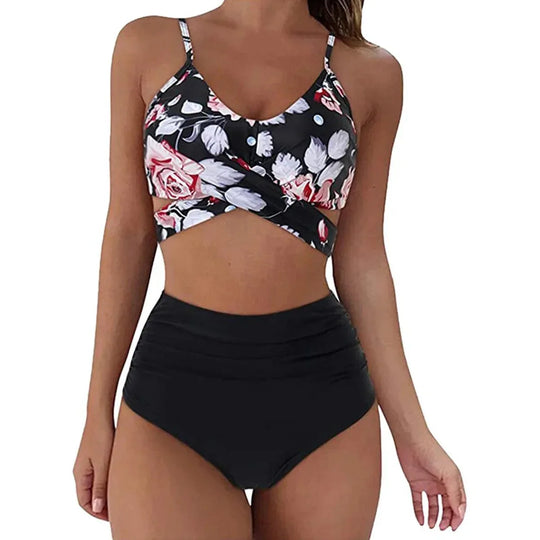 Summer Sexy High Waist 2 Piece Swimsuit for Women - Flattering Design, Quick-Drying Fabric - Allen-Fitness