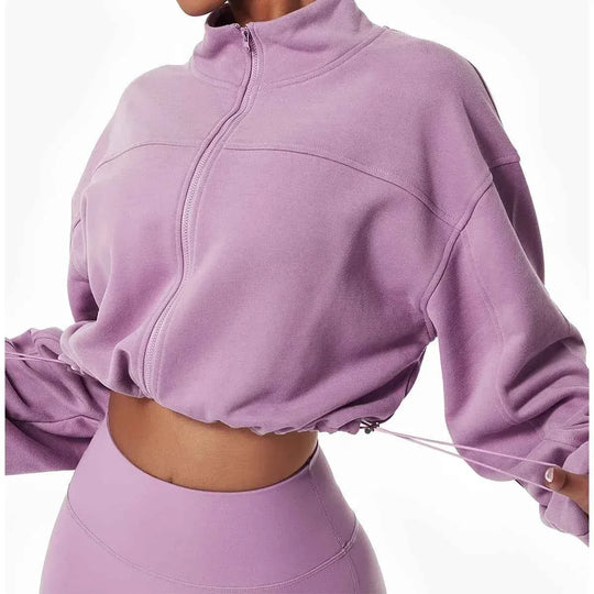 New Fitness Gym Sets 4-Piece Long Sleeve Hoodie Tracksuit Bra Leggings Workout Apparel Yoga Set for Women - Allen-Fitness