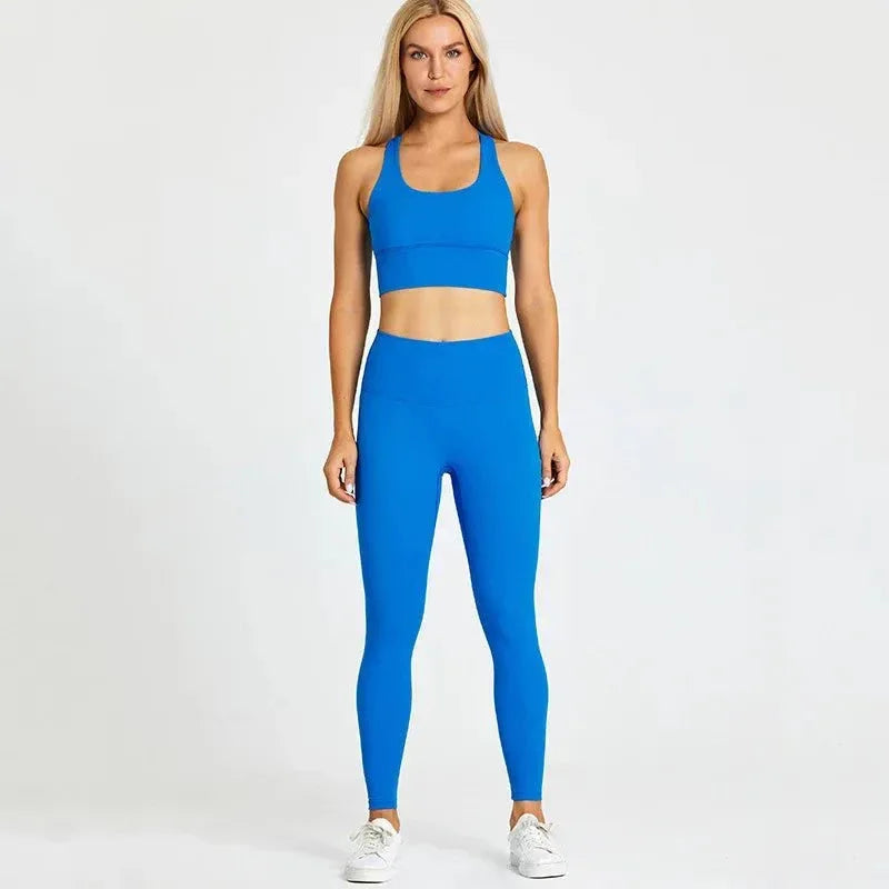 Women Training Gym Sports Bra Leggings 2 Piece Fitness Clothing Wear Yoga Sets - Allen-Fitness