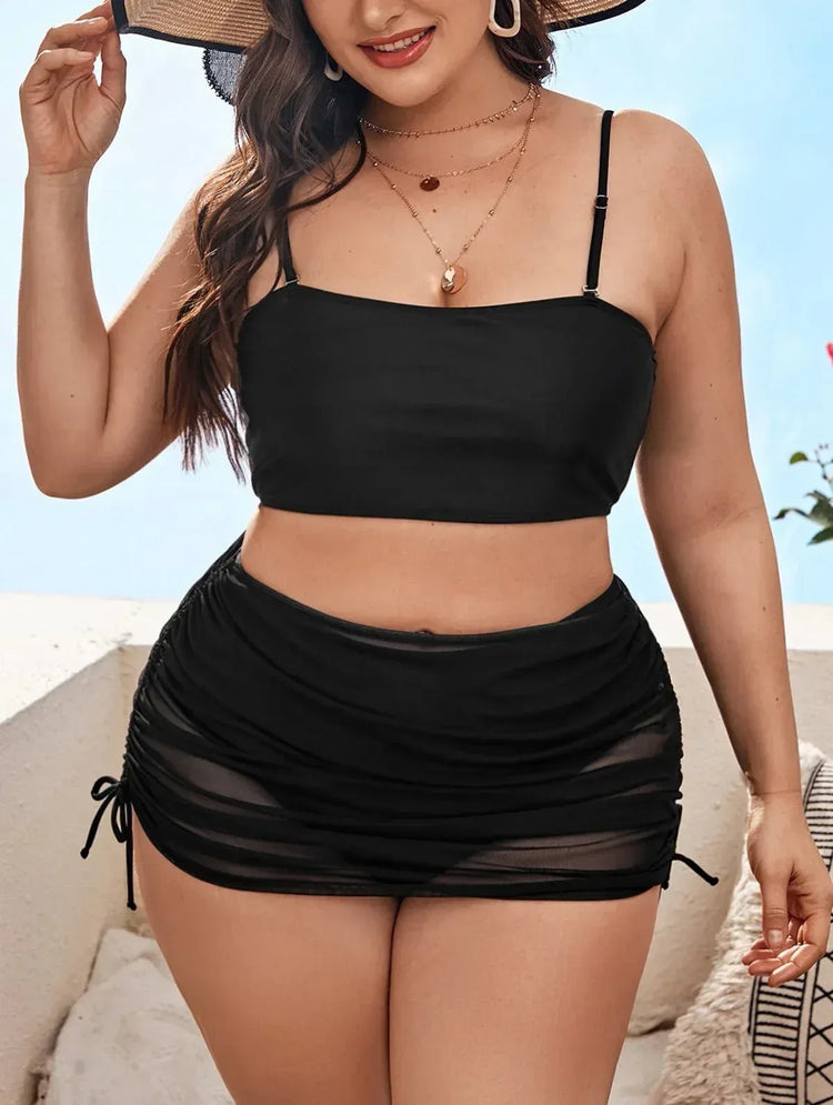 Fashion Women Backless Swim Set - 3 Piece Beachwear Bikini Set - Allen-Fitness