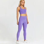 Women Training Gym Sports Bra Leggings 2 Piece Fitness Clothing Wear Yoga Sets - Allen-Fitness