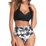 Bikini Set Ruched Swimwear Women Print Swimsuit Push Up High Waist Bikinis Plus Size Bathing Suit Beachwear - Allen-Fitness