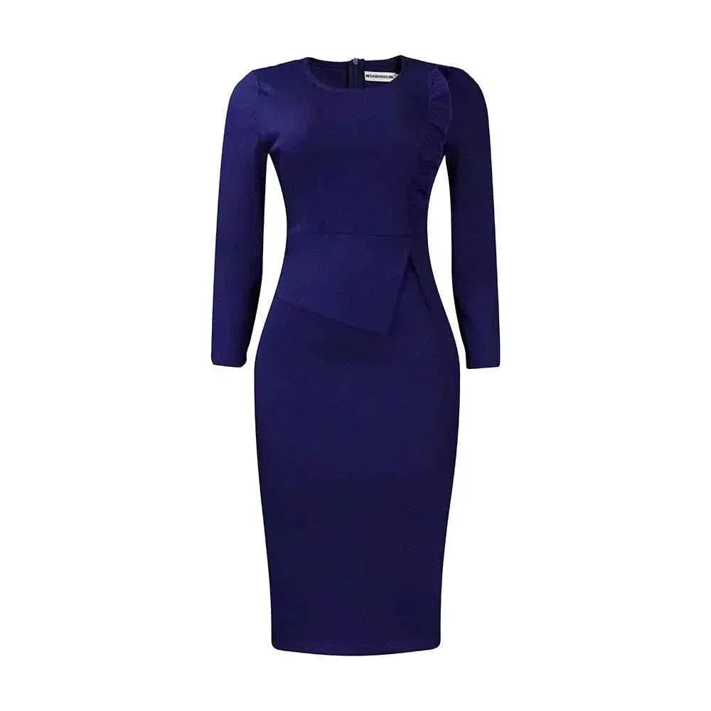 Spring Dresses Women Elegant Slim Long Sleeve Dresses For Women Clothing Office Dress For Women - Allen-Fitness