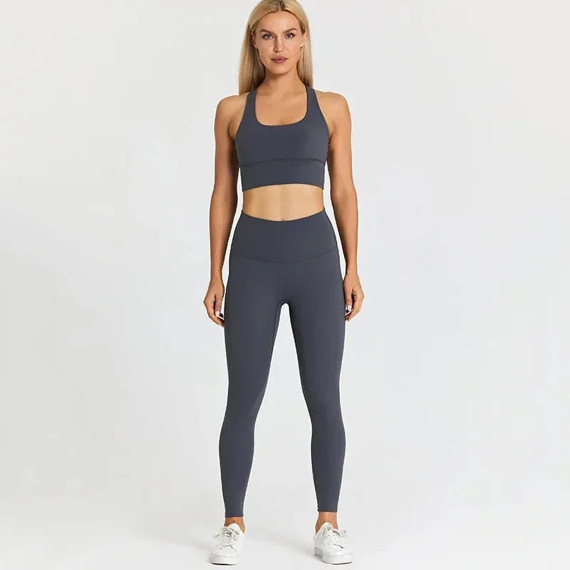 Women Training Gym Sports Bra Leggings 2 Piece Fitness Clothing Wear Yoga Sets - Allen-Fitness