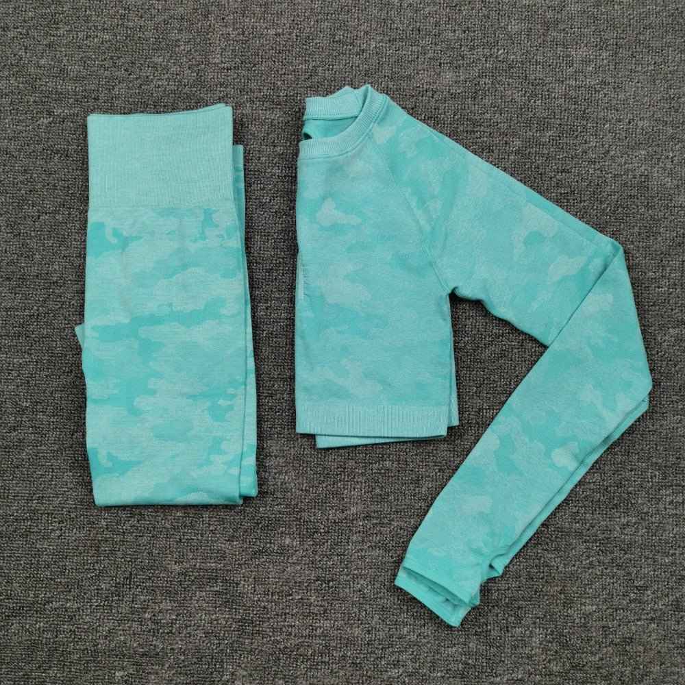 3PCS Camouflage Yoga Set for Women Seamless Fitness Yoga Bra Sports Bra High Waist GYM Camo leggings Pants Fitness Suits