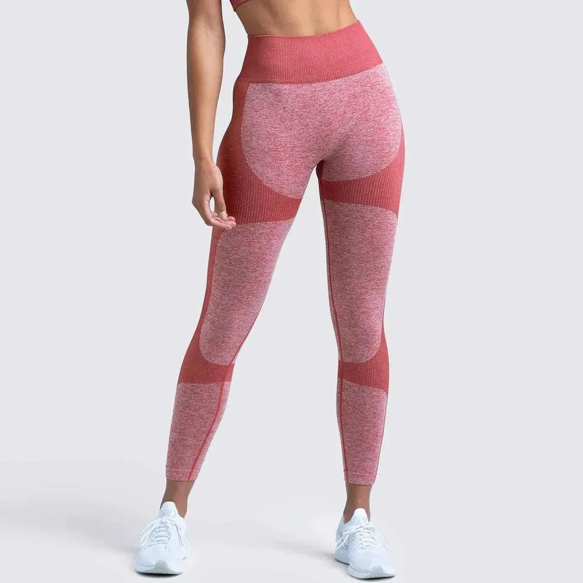 Women’s 14 Color Seamless Yoga Leggings, High Elastic High Waist Scrunch Butt Design for Gym & Workouts - Allen-Fitness