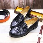 Plaid Pattern Loafers - Stylish Leather Shoes for Office, Wedding, and Driving - Allen-Fitness