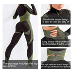 Women Long Sleeve and Pants Leggings Set Fitness Training Wear - Allen-Fitness