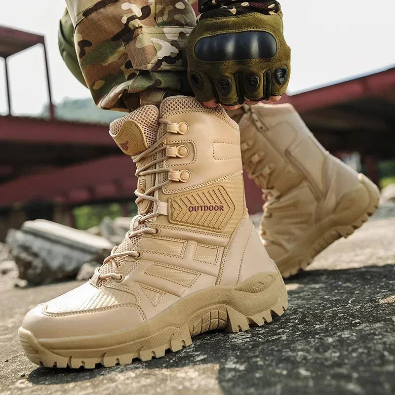 Men's field boots men's high top outdoor shoes men's combat boots field desert special professional training tactical boots - Allen-Fitness