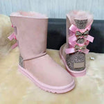 Warm winter boots outside two Bow pretty Women Boots, High Quality Warm snow boots in winter - Allen-Fitness
