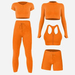 Women Sports Outfit Gym Fitness Long Sleeve Activewear Wear Workout 2 Pcs Set Elasticity Gym Workout Yoga sets For Women - Allen-Fitness