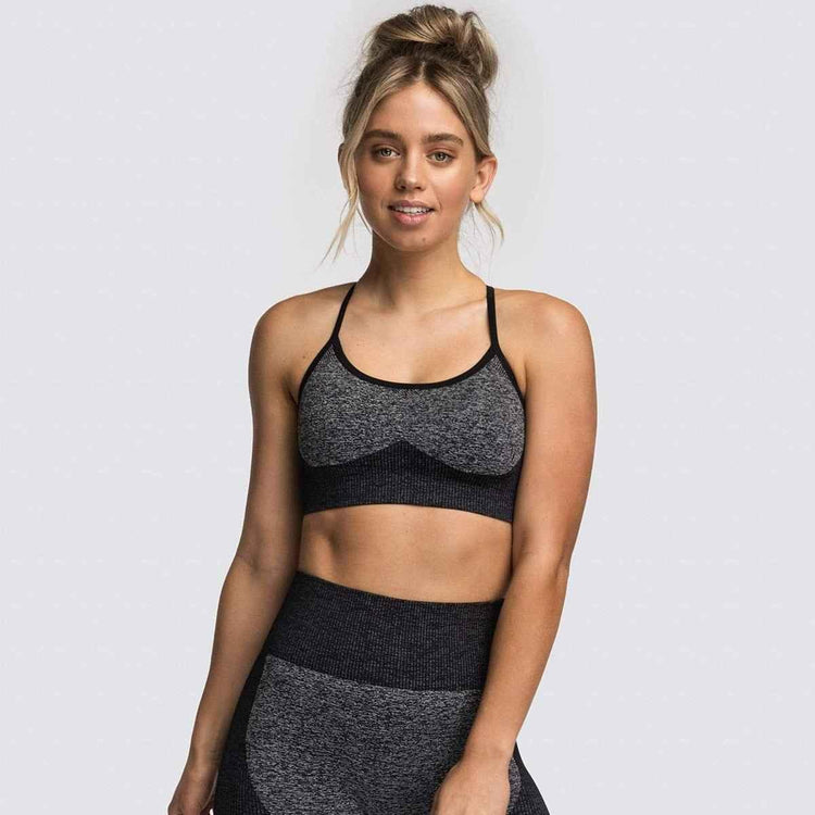 2 Piece Set Seamless Gym Wear Leggings for Women with Breathable Yoga Bra - High Quality Activewear - Allen-Fitness