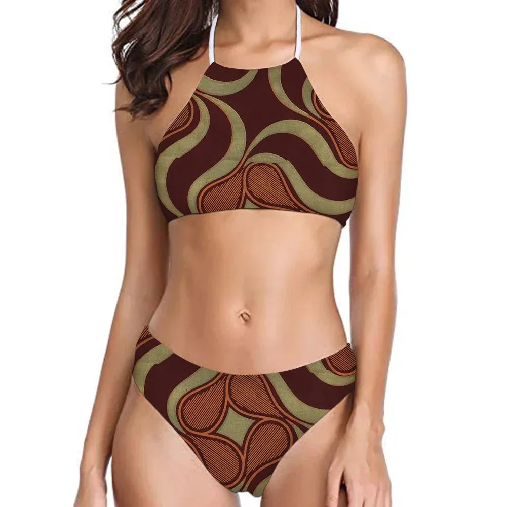 Plus Size Women's Colorful Swimsuits - Sexy Fashion Swimsuits with Straps - Allen-Fitness